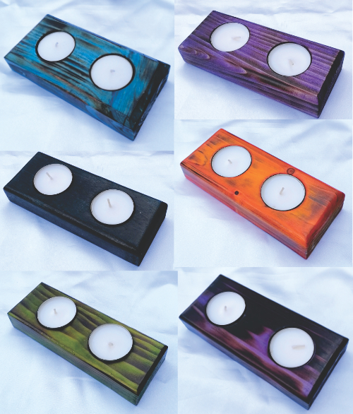 Shou Sugi Ban Candle Light Holders